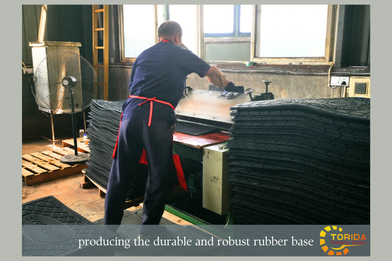 Crumb rubber substrate vulcanization process for door mats