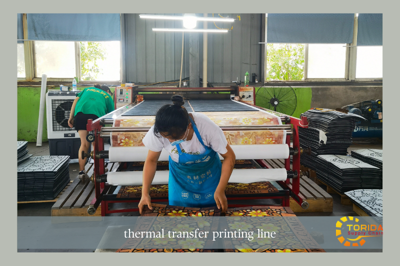 High pressure heat transfer printing press for custom design doormats
