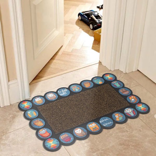 Customizable Pattern Durable Scalloped Edge Entrance Mat with Premium Faux Grass Surface & Anti-Slip Rubber Backing - 图片 8