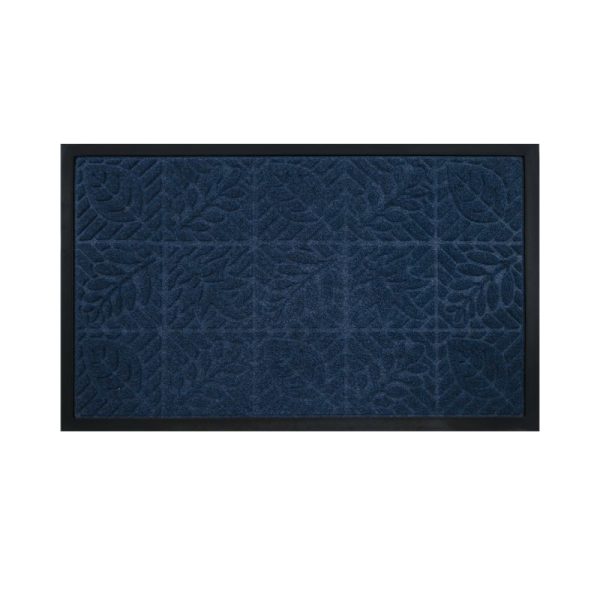 Non-Slip Polyester Rubber Door Mat with Leaves Pattern - Dirt-Trapping Outdoor Entrance Floor Rug - 图片 4