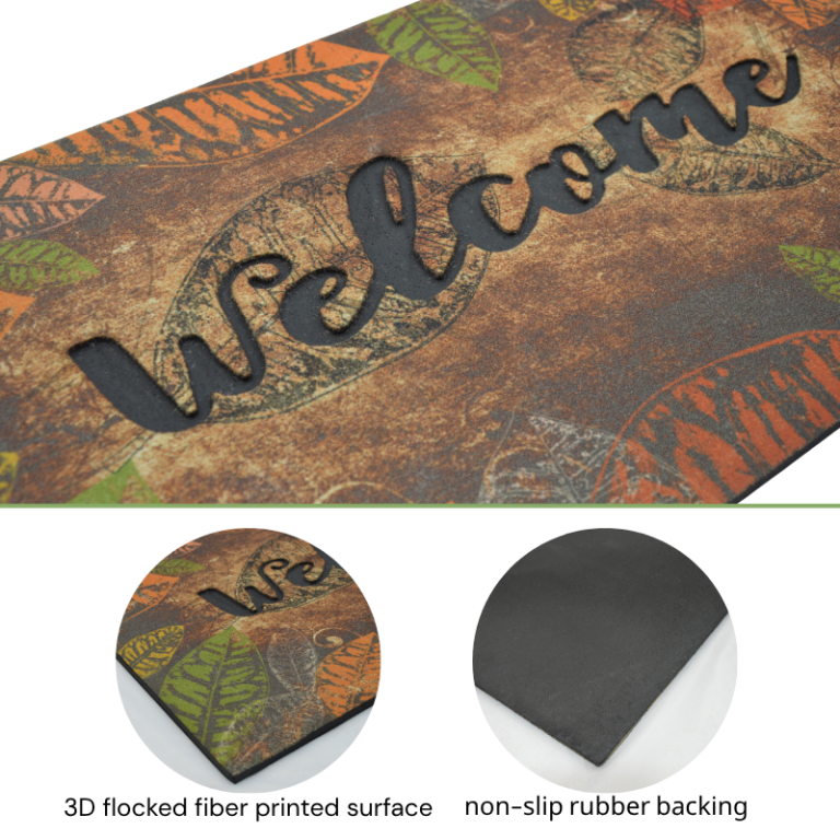 flocked rubber doormats details