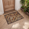 Vintage Tile Pattern Flocked Rubber Mats