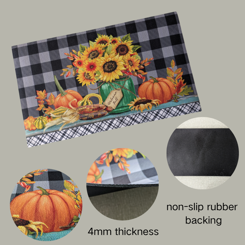 Wholesale Fall Autumn Pumpkin Printed Door Mat - Image 2