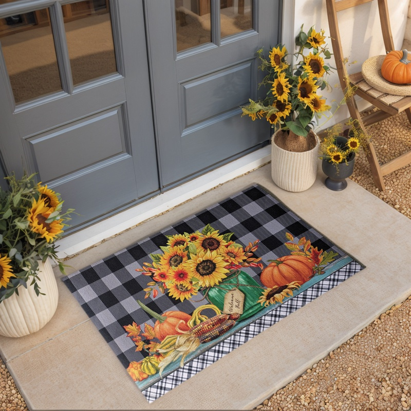 custom pumpkin door mat